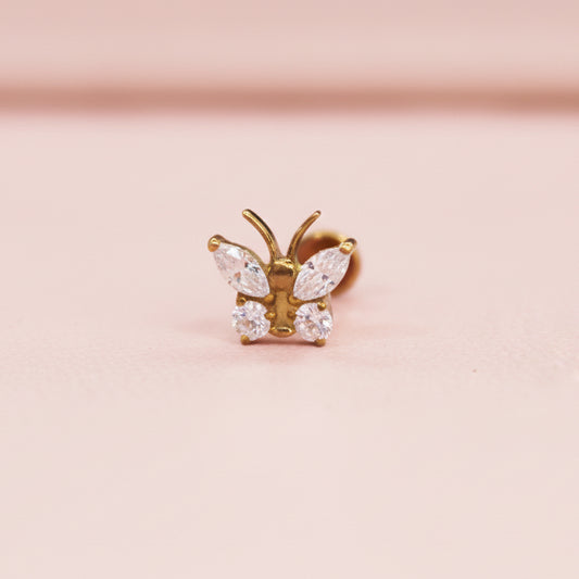 Piercing Enredadera Blanca - Titanio (Labret)