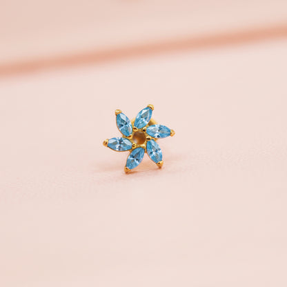 Piercing Rehilete Azul - Labret Titanio