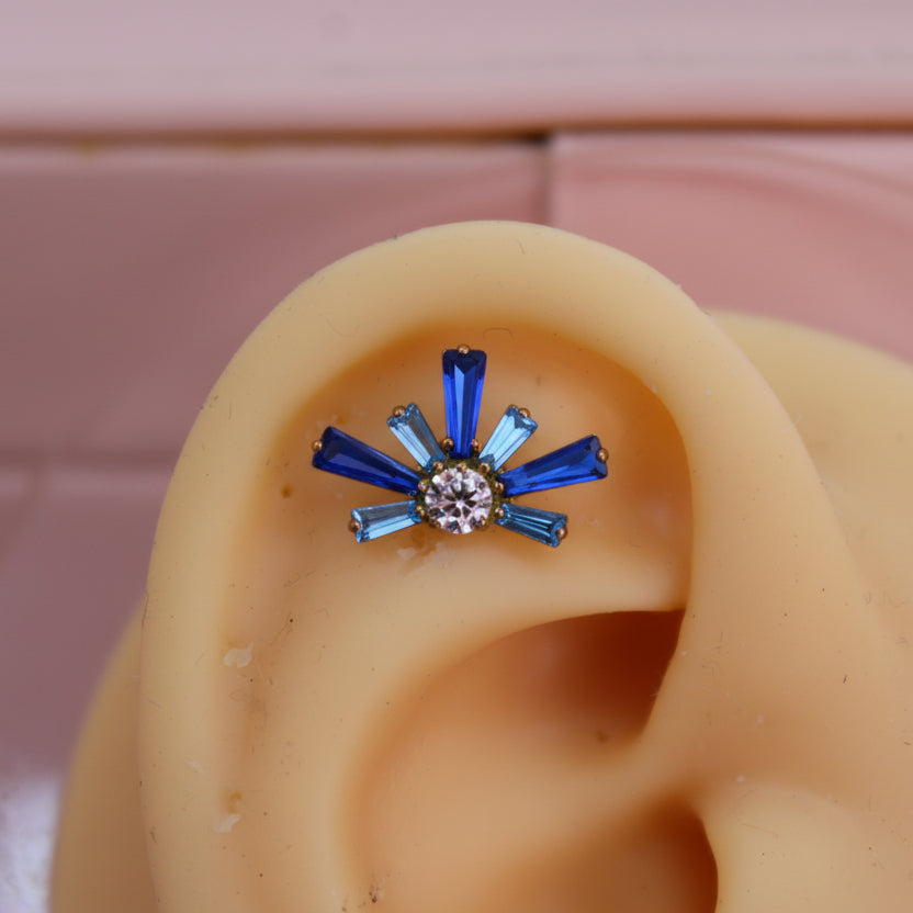 Piercing Rayos Zafiro Azul - Titanio (Titanio)