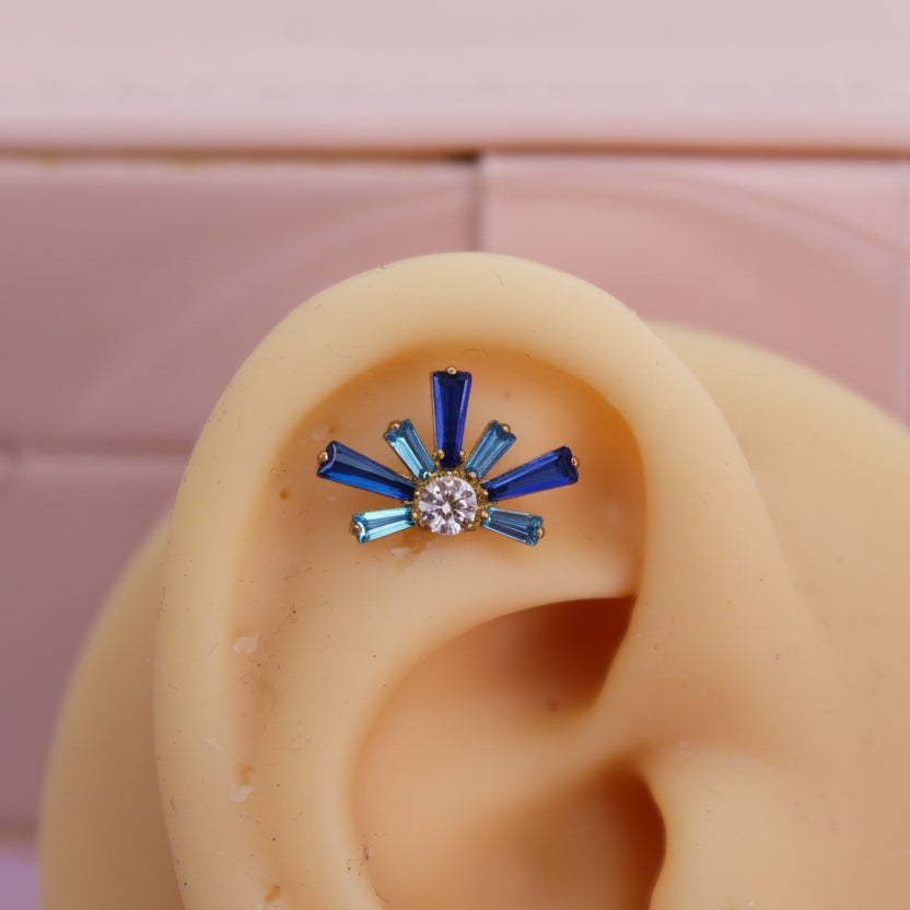 Piercing Rayos Zafiro Azul - Titanio (Titanio)
