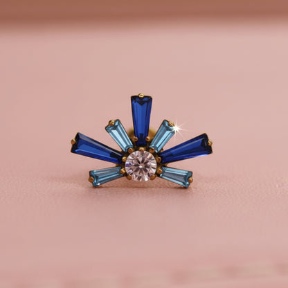 Piercing Rayos Zafiro Azul - Titanio (Titanio)