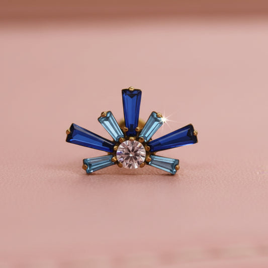 Piercing Rayos Zafiro Azul - Titanio (Titanio)