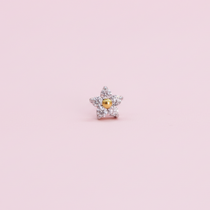 Piercing Flor de zirconias- Titanio (Labret)