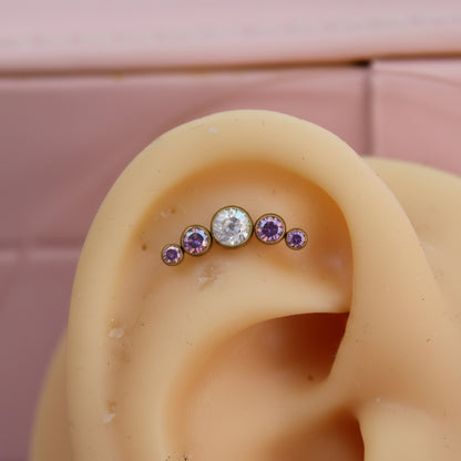 Piercing pastillas Tornasol opalo blanco - Titanio (Labret)