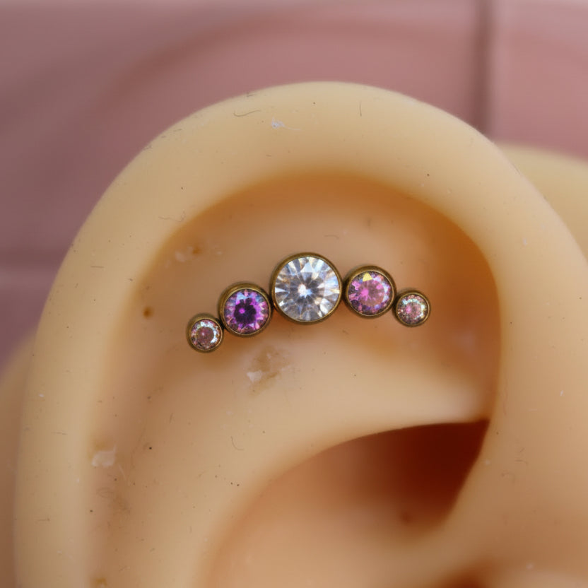 Piercing pastillas Tornasol opalo blanco - Titanio (Labret)
