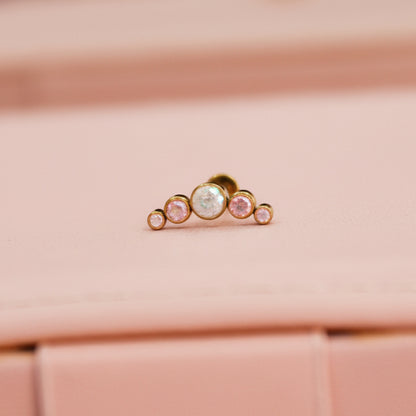 Piercing pastillas Tornasol opalo blanco - Titanio (Labret)