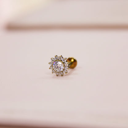 Piercing Girasol de zirconias Tornasol - Titanio (Labret)