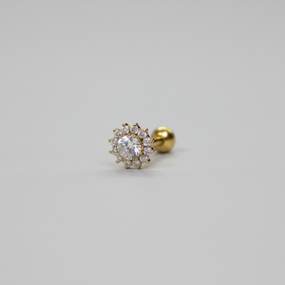 Piercing Girasol de zirconias Tornasol - Titanio (Labret)