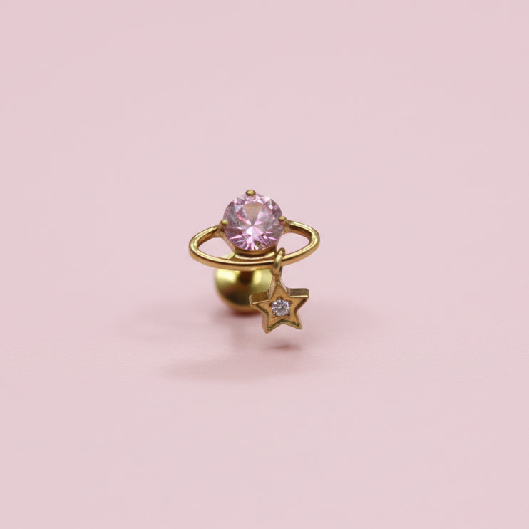 Piercing Planeta Rosa - Titanio (Labret)