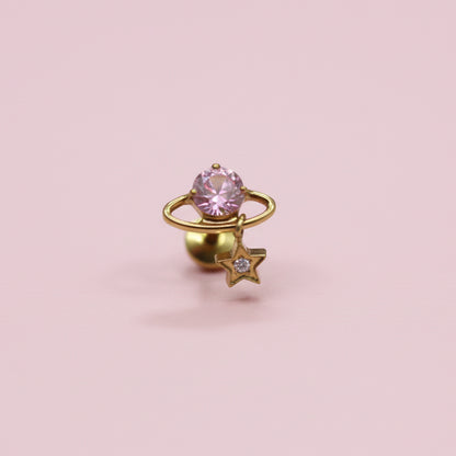 Piercing Planeta Rosa - Titanio (Labret)