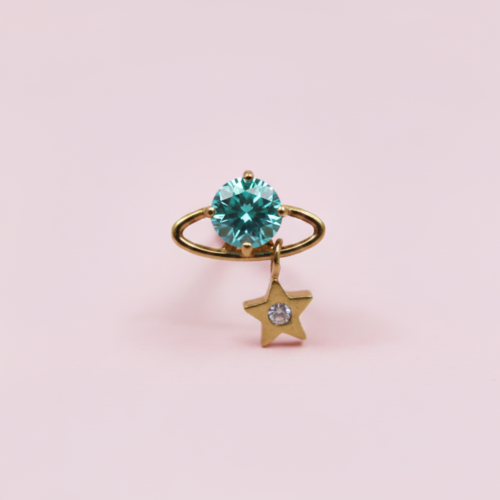 Piercing Planeta Aqua - Titanio (Labret)