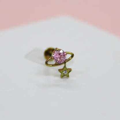 Piercing Planeta Rosa - Titanio (Labret)