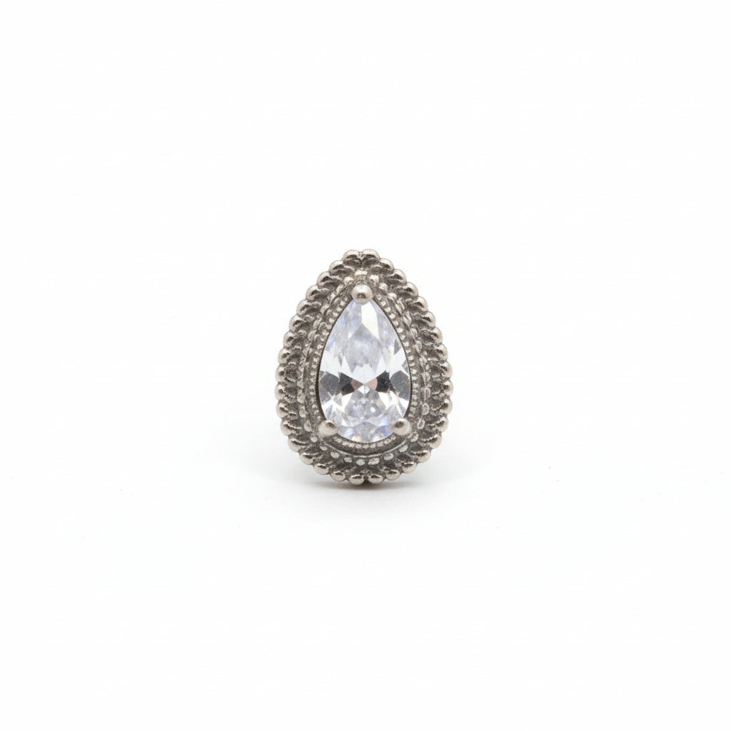 Piercing Gota espejo plateado - Titanio
