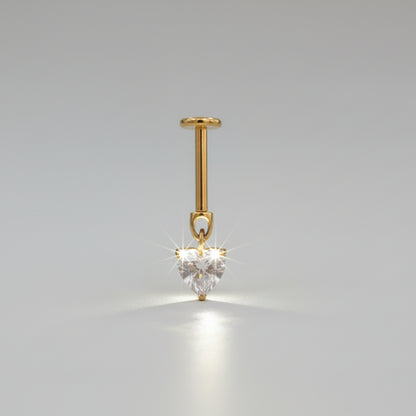 Piercing corazon zirconia colgante - Titanio