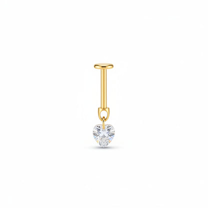 Piercing corazon zirconia colgante - Titanio