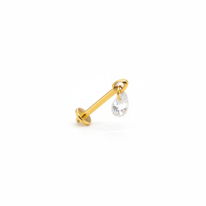 Piercing gota zirconia colgante - Titanio