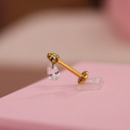 Piercing gota zirconia colgante - Titanio