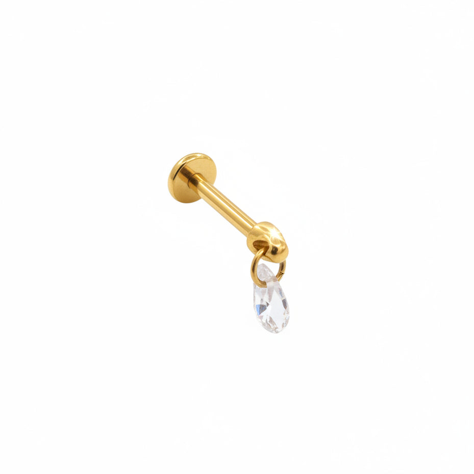 Piercing gota zirconia colgante - Titanio