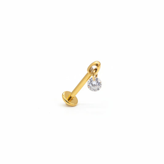 Piercing circulo zirconia colgante - Titanio