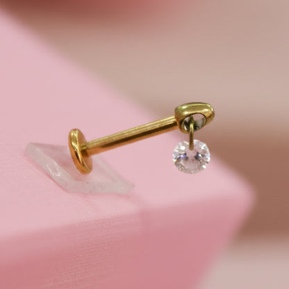 Piercing circulo zirconia colgante - Titanio