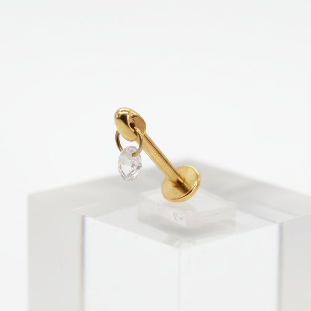 Piercing circulo zirconia colgante - Titanio