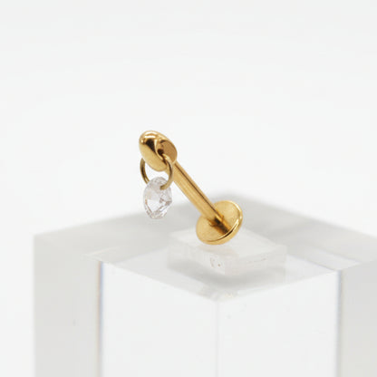 Piercing circulo zirconia colgante - Titanio