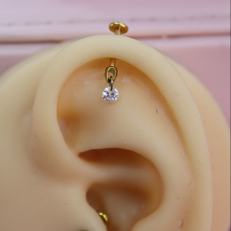Piercing circulo zirconia colgante - Titanio