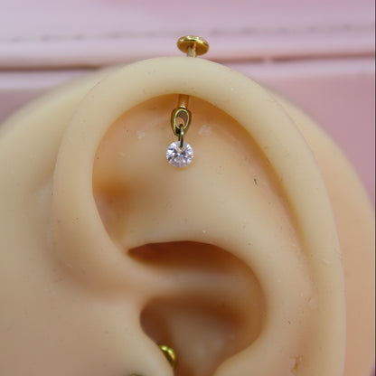 Piercing circulo zirconia colgante - Titanio