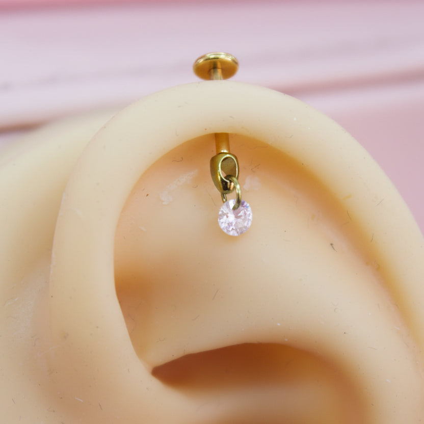 Piercing circulo zirconia colgante - Titanio