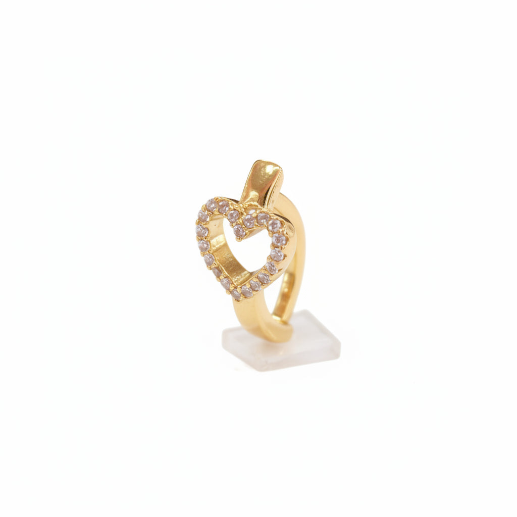 Piercing para Ombligo diseño de arracada con corazón de zirconias - Acero quirurgico