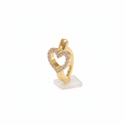 Piercing para Ombligo diseño de arracada con corazón de zirconias - Acero quirurgico