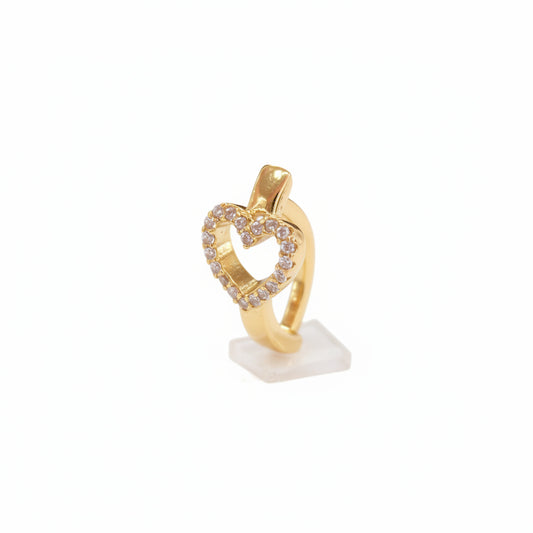 Piercing para Ombligo diseño de arracada con corazón de zirconias - Acero quirurgico