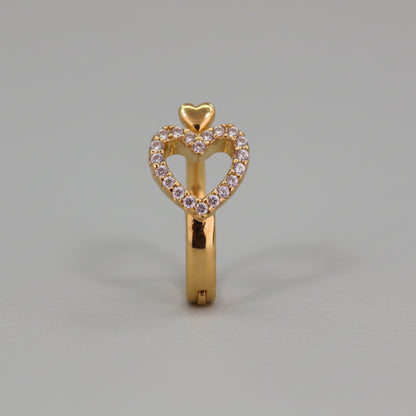 Piercing para Ombligo diseño de arracada con corazón de zirconias - Acero quirurgico