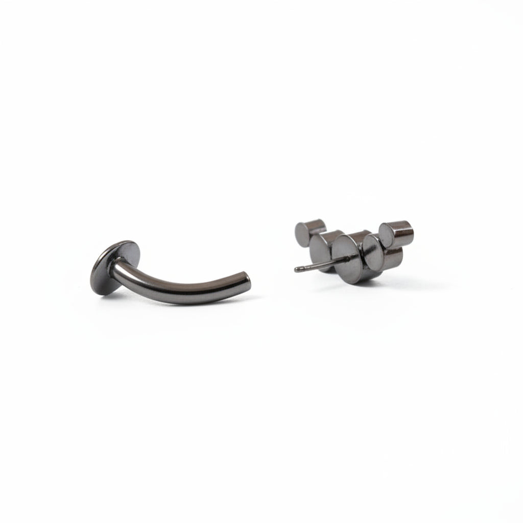 Piercing ombligo 5 pastillas de zirconias blancas - Titanio