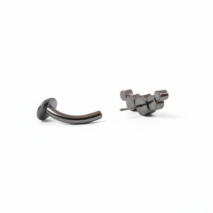 Piercing ombligo 5 pastillas de zirconias blancas - Titanio
