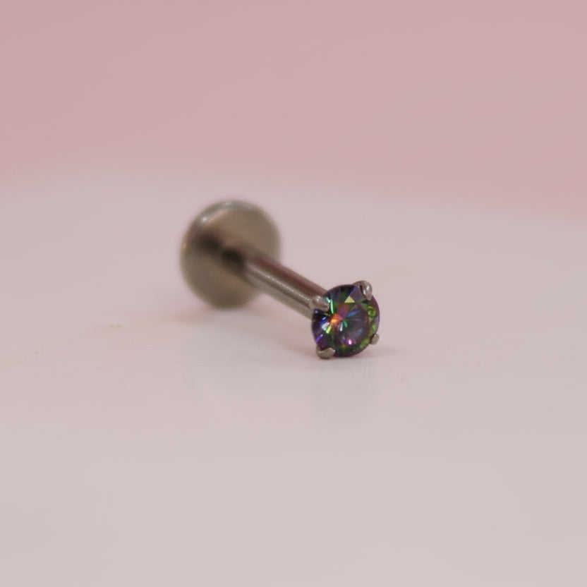Piercing zirconia tornasol orscuro 2.5 mm - Titanio
