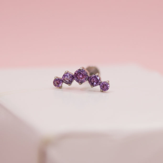 Piercing Fila de zirconias Amatista - Titanio