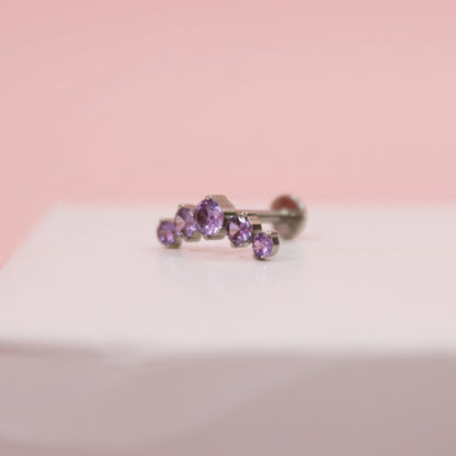 Piercing Fila de zirconias Amatista - Titanio