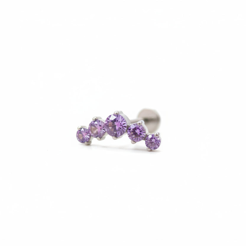 Piercing Fila de zirconias Amatista - Titanio