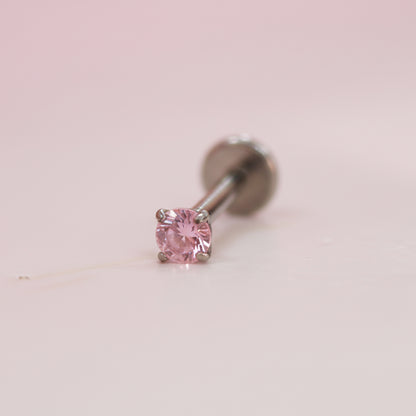 Piercing zirconia rosa 2.5 mm - Titanio