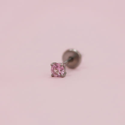 Piercing zirconia rosa 2.5 mm - Titanio