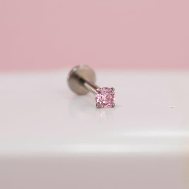 Piercing zirconia rosa 2.5 mm - Titanio