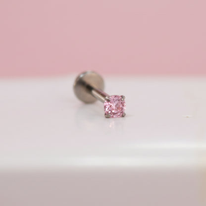 Piercing zirconia rosa 2.5 mm - Titanio