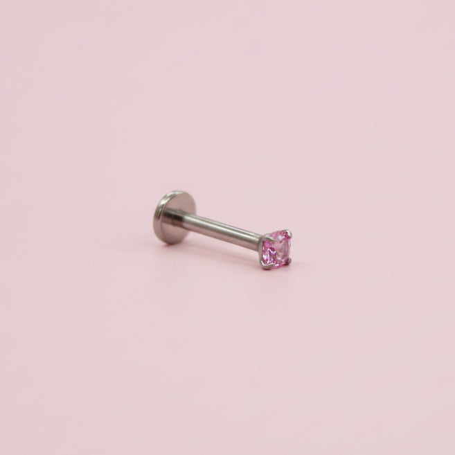 Piercing zirconia rosa 2.5 mm - Titanio