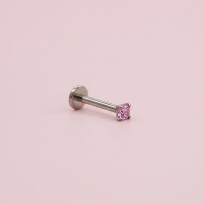 Piercing zirconia rosa 2.5 mm - Titanio