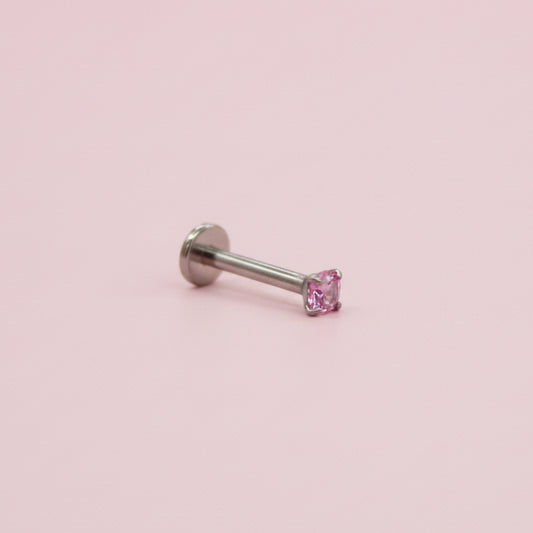 Piercing zirconia rosa 2.5 mm - Titanio