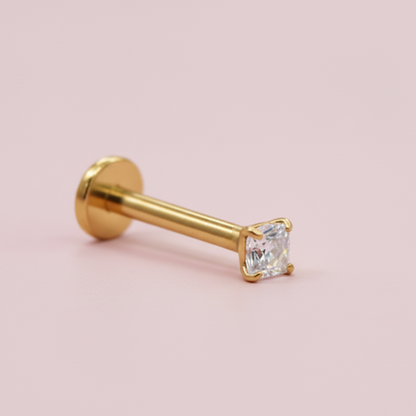 Piercing oreja y nariz zirconia 2.5mm  - Titanio