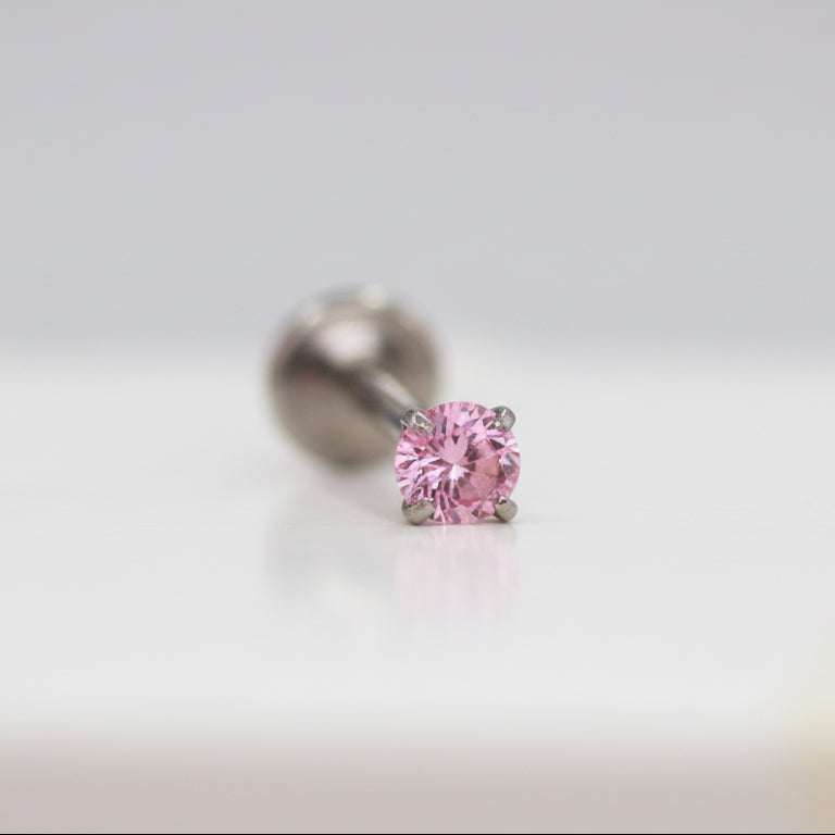 Piercing zirconia rosa 2.5 mm - Titanio
