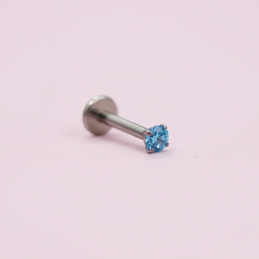 Piercing zirconia mini azul - Titanio