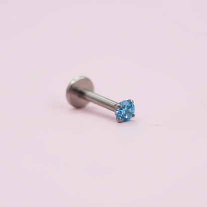 Piercing zirconia mini azul - Titanio